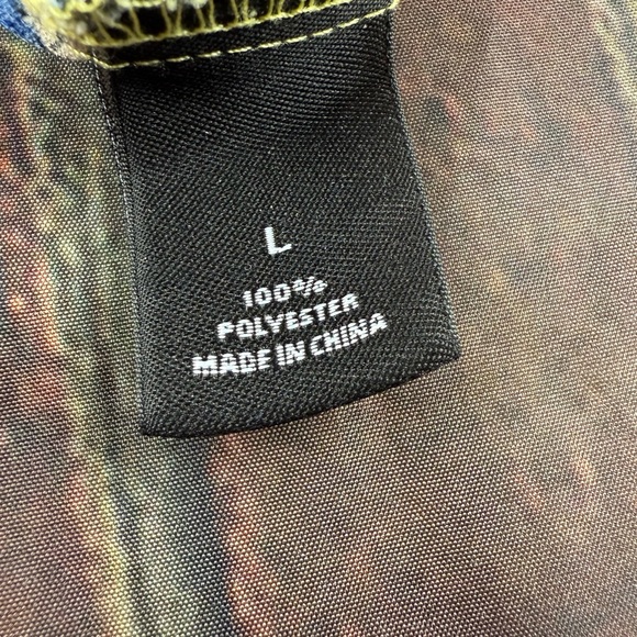 New Directions Relaxed Yellow and Blue Tunic with Tie Front - Picture 5 of 7